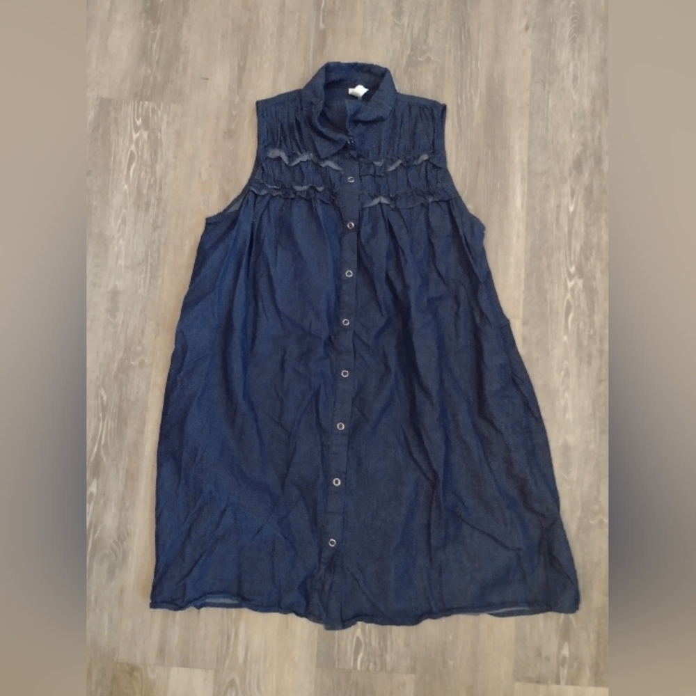 I Love Jean-Like Sleeveless Midi Dress